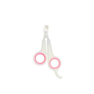 Safe Pink and White Pet Nail Clippers for Small Animals