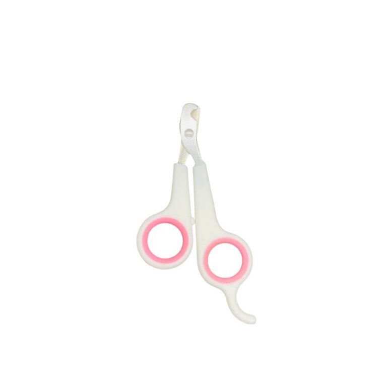 Safe Pink and White Pet Nail Clippers for Small Animals